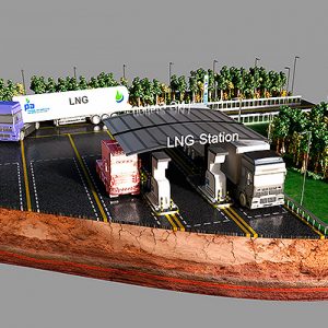 Σύστημα δεξαμενών LNG με οριζόντια υπέργεια δεξαμενή